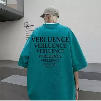 S-5XL, 280 г/м2, 100% хлопок, винтажная футболка с кислотной стиркой, уличная одежда, короткие топы в стиле панк, футболки S чёрный