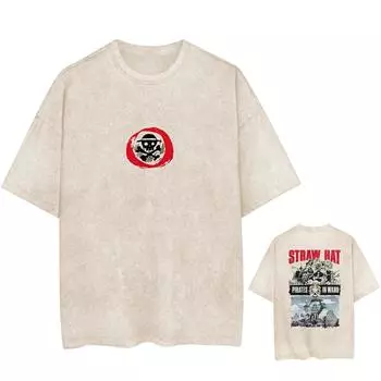 S-5XL 300gsm Винтажная футболка с кислотной стиркой, 100% хлопок, мужская или женская футболка, уличная одежда, короткие топы в стиле панк S бежевый