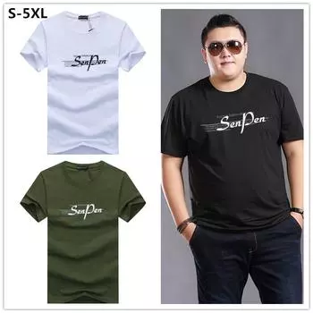 Мужская хлопковая футболка с о-образным вырезом и с печатным принтом S