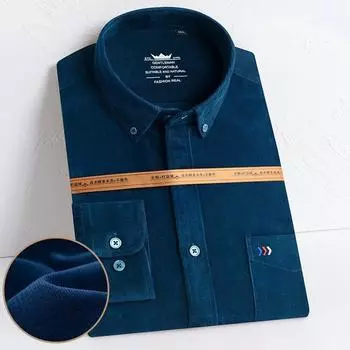 S-5XL Мужская классическая однотонная полосатая хлопковая рубашка Оксфорд с короткими рукавами и передним карманом Джинсовая хлопковая рубашка с длинным рукавом S темно-синий