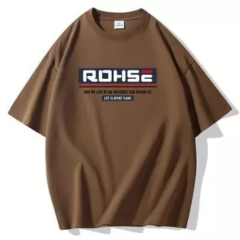 S-5XL Мужские модные футболки 100% хлопок Футболка с короткими рукавами 4XL