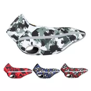 S-6XL Дождевик для домашних животных со светоотражающими полосками для собак, суперводонепроницаемый, сохраняющий тепло, с высоким воротником, пончо, дождевик, скрытая тяговая веревка, дизайнерская одежда S1.5-2.5kg белый/чёрный