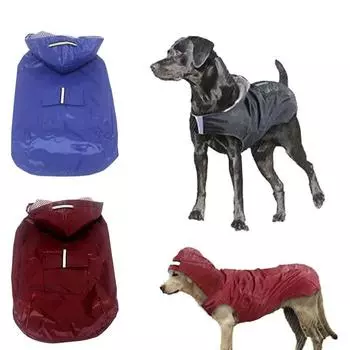 S-6Xl Плащ для собак со светоотражающей полосой, водонепроницаемая куртка для домашних животных, плащи для маленьких, средних и больших собак, дождевики для домашних животных, одежда S чёрный