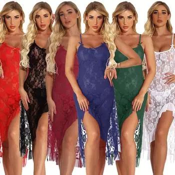 S-6XL Плюс Размер Европейское и Американское Эротическое Женское Сетчатое Кружевное Розовое Эротическое Длинное Платье S