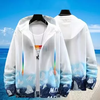 S-7XL Летняя солнцезащитная одежда, мужская солнцезащитная одежда с принтом, мужская уличная быстросохнущая одежда, приятная для кожи одежда, одежда для рыбалки S чёрный