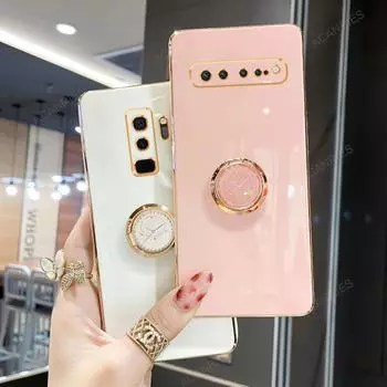 S 8 9 10 S10lite Роскошный чехол-держатель с покрытием для Samsung Galaxy S10 S9 S8 Plus Lite Подставка Силиконовая задняя крышка S10plus S9plus S10