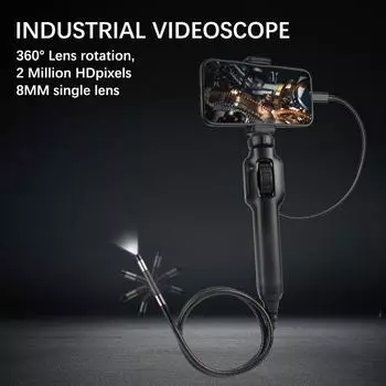 С 8 светодиодными лампами 360° рулевой эндоскоп 1080P для Android/IOS с шарнирной камерой для осмотра автомобилей шарнирный бороскоп