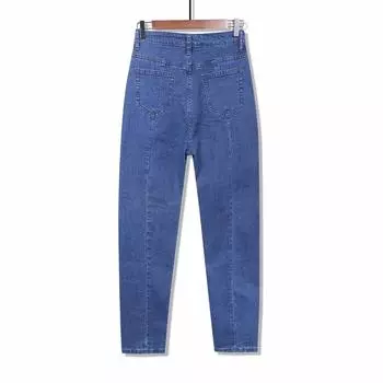 S-8XL джинсы больших размеров женские с высокой талией джинсовые брюки-карандаш серые джинсы женские повседневные тонкие эластичные черные джинсы для мам однотонные L чёрный