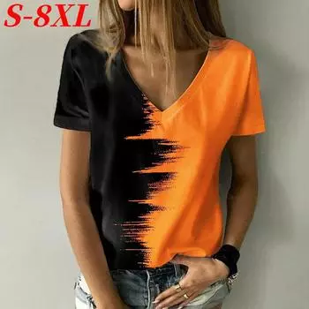 S-8XL Футболка большого размера для женщин 3D футболки с коротким рукавом топы повседневные женские футболки свободного покроя женская одежда Harajuku S