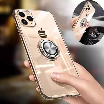 С эластичным защитным чехлом для пальцев для iPhone 11 Pro Max X XS Max, четырехугольный усиленный силиконовый прозрачный чехол для iPhone XR 6 6S 7 8 Plus For iPhone 6 прозрачный