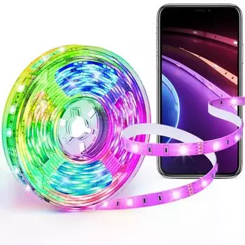 с Alexa SwitchBot LED Tape Light Alexa RGB Dimming Color Multicolor 16 миллионов цветов Непрямое освещение 5 м Возможность обрезки Совместимость с Google Home