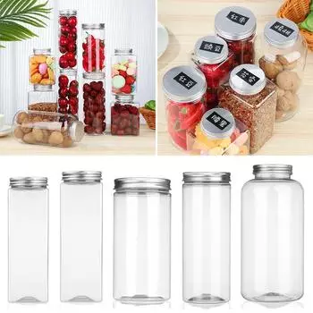 С этикетками Кладовая Организация Хранения Бутылки для хранения круп Герметичные контейнеры для хранения продуктов питания