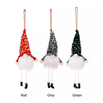 S# Блестки Рождественская Безликая Кукла со светодиодными огнями Гном Рождественская елка Подвесной Украшение Red
