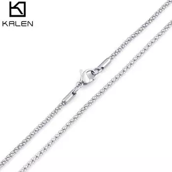 С цепочкой 2 мм кукурузная цепочка из титановой стали, оптовая продажа аксессуаров своими руками 46cm