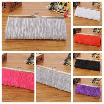 с цепочкой плиссированный клатч сумочка многоцветный вечерний кошелек элегантный ужин сумка свадьба белый