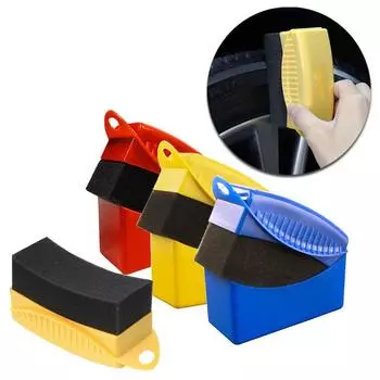С чехлом для автомобильных колес, полировка воском, губка, щетка, мытье, очистка шин, контурные аппликаторы, 5 цветов на выбор красный