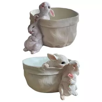 S # Цветочный горшок с мультяшным кроликом, креативное милое кашпо с животными, домашнее украшение для рабочего стола B