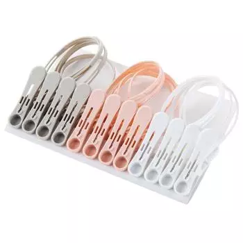 с держателем для веревки балконные бытовые прищепки портативные 1 комплект пластиковых зажимов многоцелевые противоскользящие салфетки солнцезащитные зажимы противоскользящие аксессуары для одежды ювелирные изделия 12Pcs/Radom Color