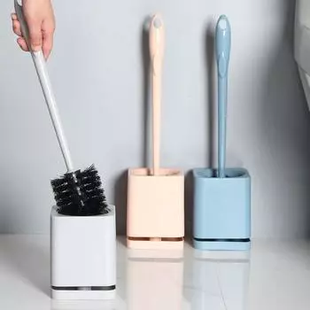 с держателем Щетка для туалета с длинной ручкой Щетка для туалета Щетка для чистки унитаза Щетка для ванн синий