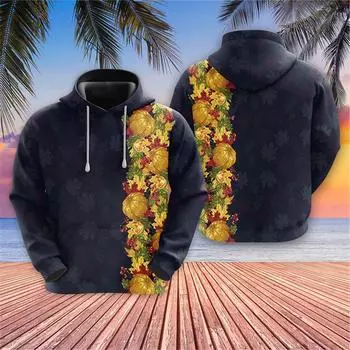 С Днем благодарения, графические толстовки с капюшоном с индейкой и кленовым листом, 3D-печать, мужская и женская одежда, повседневный спортивный костюм с тыквой, подарки, топ S