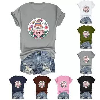 С ДНЕМ МАТЕРИ ЛЮБОВЬ Женская повседневная свободная футболка с принтом ко Дню матери, круглый вырез, пуловер, короткий рукав, топ XL