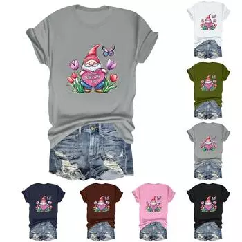 С ДНЕМ МАТЕРИ ЛЮБОВЬ Женская повседневная свободная футболка с принтом ко Дню матери, круглый вырез, пуловер, короткий рукав, топ L армия зеленый