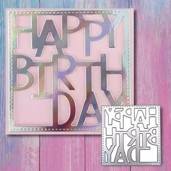 С Днем Рождения, английский почтовый ящик, дизайн, стиль, трафарет для резки металла для DIY, скрапбукинга, альбома, тиснение, бумажная карта, ремесленный декор серебряный