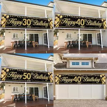 С днем рождения Фон 30 40 50 День рождения Украшения Баннер на день рождения Подвесной флаг 30th 40th 50th День рождения Декор Фон оливковый