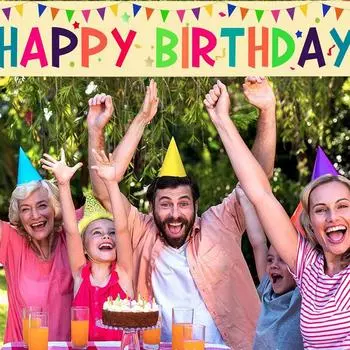 С Днем Рождения Фон Баннер Фон Ткань Реквизит Партии Украсить 200CMX34CM