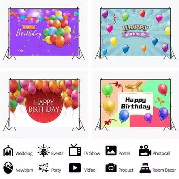 С Днем Рождения Фон Ткань Баннер Фото Реквизит Вечеринка Домашний Декор Стены A-120x80cm