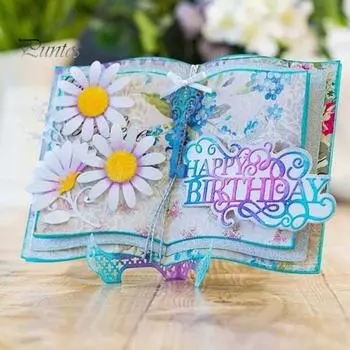 С Днем Рождения металлический трафарет DIY Скрапбукинг бумажные карты изготовление трафаретов серебряный