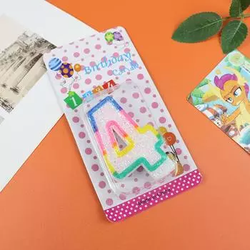 С Днем Рождения, украшенный переливающийся красочный цифровой торт, детская нежная конфетная цветная свеча с цифрами от 0 до 9, декор для вечеринки