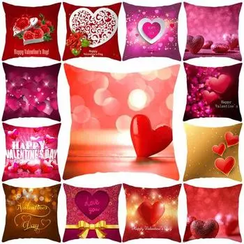 С Днем Святого Валентина Сердце Цветок Подушка Чехол Чехол Домашний Декор Дивана 1#