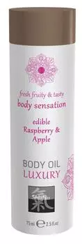 Съедобное массажное масло - МАЛИНА и ЯБЛОКО 75мл TU прозрачный