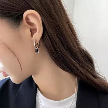 Съемная черная циркониевая подвеска-пряжка для ушей, женская, индивидуальная, универсальная, высококачественные серьги, серебряная игла, мода, новинка 925 silver needles