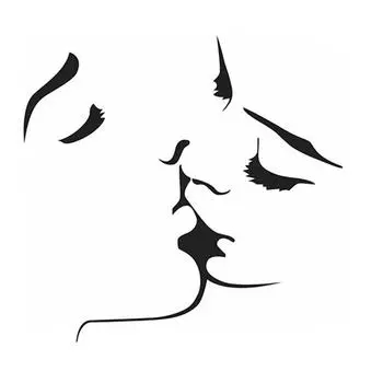 Съемная художественная наклейка «Целующиеся любовники», настенная наклейка, фреска, декор для дома, гостиной, спальни ADM