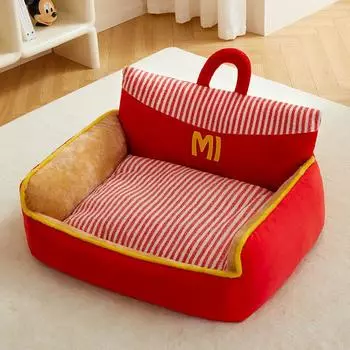 Съемная и моющаяся подушка для собачьей конуры, диван для домашних животных, подушка для кошек, зимняя теплая подушка для собачьей конуры, зимняя утолщенная подушка для кровати для домашних животных M size -55 * 45