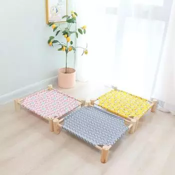 Съемная и моющаяся раскладушка для домашних животных, удобное гнездо для кошек на все времена года, влагостойкая сосновая раскладушка для кошек, гамак-конура M [53 * 48 * 13CM]