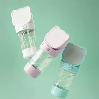 Съемная интегрированная чашка для собак в форме медведя, миска для еды для кошек и собак, милая чашка для выгула собак, для прогулок белый