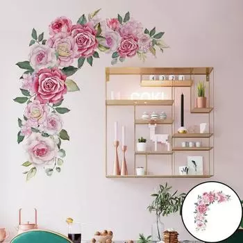 Съемная изысканная конструкция, яркий цвет, цветочная настенная художественная наклейка для спальни, гостиной, детской комнаты Flower