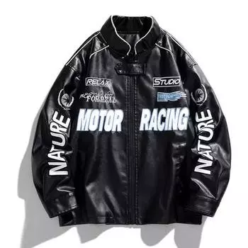 Съемная куртка-локомотив, пара, ретро, хип-хоп, свободная и универсальная, для пары, бейсбольная куртка, новая куртка для мужчин M чёрный