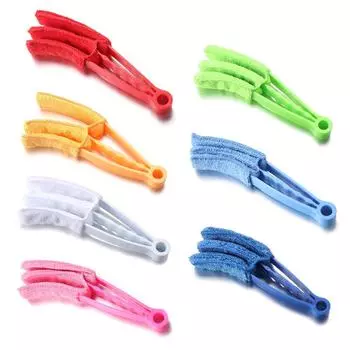 Съемная моющаяся чистящая щетка из микрофибры, зажим для бытовой тряпки, оконные листья, жалюзи, инструмент, тряпка для оконных жалюзи жёлтый