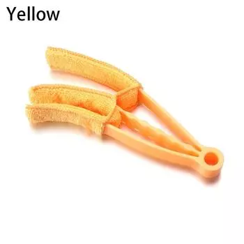 Съемная моющаяся чистящая щетка из микрофибры, зажим для бытовой тряпки, оконные листья, жалюзи, инструмент, тряпка для оконных жалюзи жёлтый