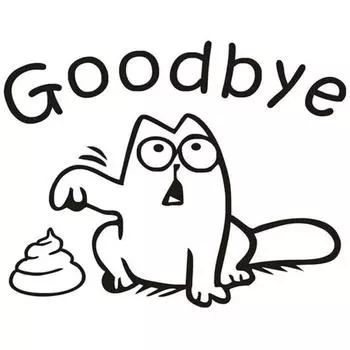 Съемная наклейка с милым животным «Прощай», ванная комната, туалет, крышка туалета, наклейка, декор