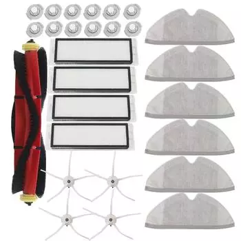 Съемная основная щетка Hepa-фильтр, ткань для швабры, боковая щетка для пылесоса Xiaomi 1st Roborock s50 s51 s55 E35 T60 T61 roborock, 2 части