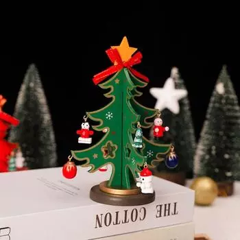 Съемная подвеска из дерева Рождественская елка Сделай сам Рождественское украшение для дома Мероприятия для родителей и детей зелёный