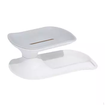 Съемная полка для мыла для ванны с системой слива слоев белый