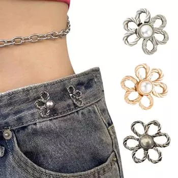 Съемная пряжка для регулировки талии из сплава, регулятор талии брюк One Size чёрный