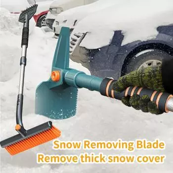 Съемная ручка для чистки снега автомобиля, щетка для автомобиля, скребок для удаления льда, зимний автомобильный аксессуар