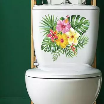 Съемная самоклеящаяся водонепроницаемая наклейка из ПВХ для гостиной, ванной комнаты, стены искусства, цветочного туалета